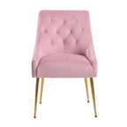 XINMICS Mid-Century Modern Velvet Dining Chair, Upholstered Parsons Chair, Set of 2