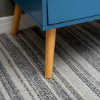 Blue Cabinet with Glass Doors Sideboard