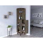 Corner Bar Cabinet for Kitchen, Dining Room,Living Room, Dark Brown