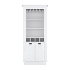 Bar Cabinet, Four built-in wine racks,Living Room, Black