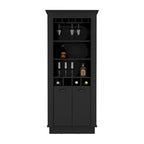 Bar Cabinet, Four built-in wine racks,Living Room, Black