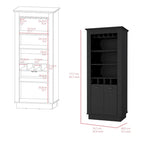 Bar Cabinet, Four built-in wine racks,Living Room, Black
