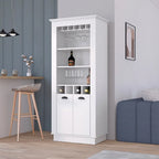Bar Cabinet, Four built-in wine racks,Living Room, Black