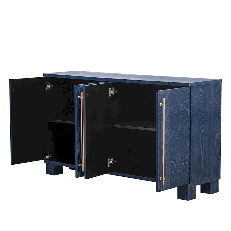 Wood Traditional Style Sideboard with Adjustable Shelves