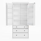 77inch Kitchen Pantry,Freestanding Tall Cupboard Storage Cabinet with 3 Adjustable Shelves,8 Door Shelves,3 Drawers