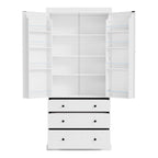 77inch Kitchen Pantry,Freestanding Tall Cupboard Storage Cabinet with 3 Adjustable Shelves,8 Door Shelves,3 Drawers