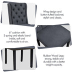 Yaheetech 2pcs Upholstered Dining Chair Button Tufted Dining Room Chair with Nailhead Trims - N/A