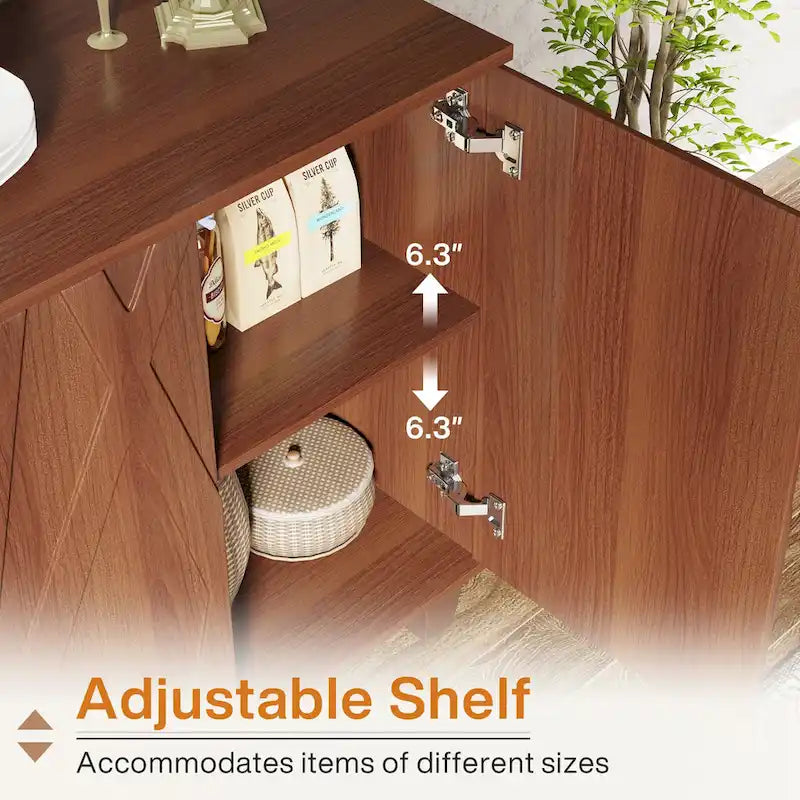 55  Sideboard Buffet Cabinet with Adjustable Shelving for Kitchen Dining Room