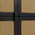 Modern Sideboard 4-Doors Rattan Mesh Storage Cabinet