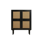 Modern Sideboard 4-Doors Rattan Mesh Storage Cabinet