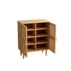 Modern Sideboard 4-Doors Rattan Mesh Storage Cabinet