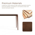 Furniture of America Shaw Mid-century 5-Piece Walnut Wood Counter Height Table Set with 4 Chairs
