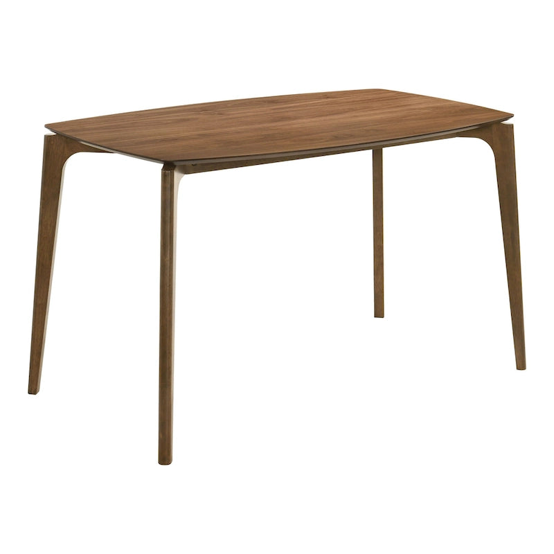Furniture of America Shaw Mid-century 5-Piece Walnut Wood Counter Height Table Set with 4 Chairs