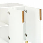 Modern Stylish Freestanding Wooden Sideboard with Imitation Marble Sticker TableTop