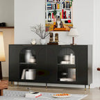 Adriana 60 Wooden Cabinet with 4 Glass Doors Sideboard Buffet Server Cabinet