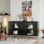 Adriana 60 Wooden Cabinet with 4 Glass Doors Sideboard Buffet Server Cabinet