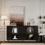 Adriana 60 Wooden Cabinet with 4 Glass Doors Sideboard Buffet Server Cabinet