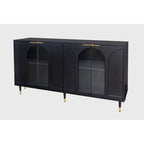 Adriana 60 Wooden Cabinet with 4 Glass Doors Sideboard Buffet Server Cabinet