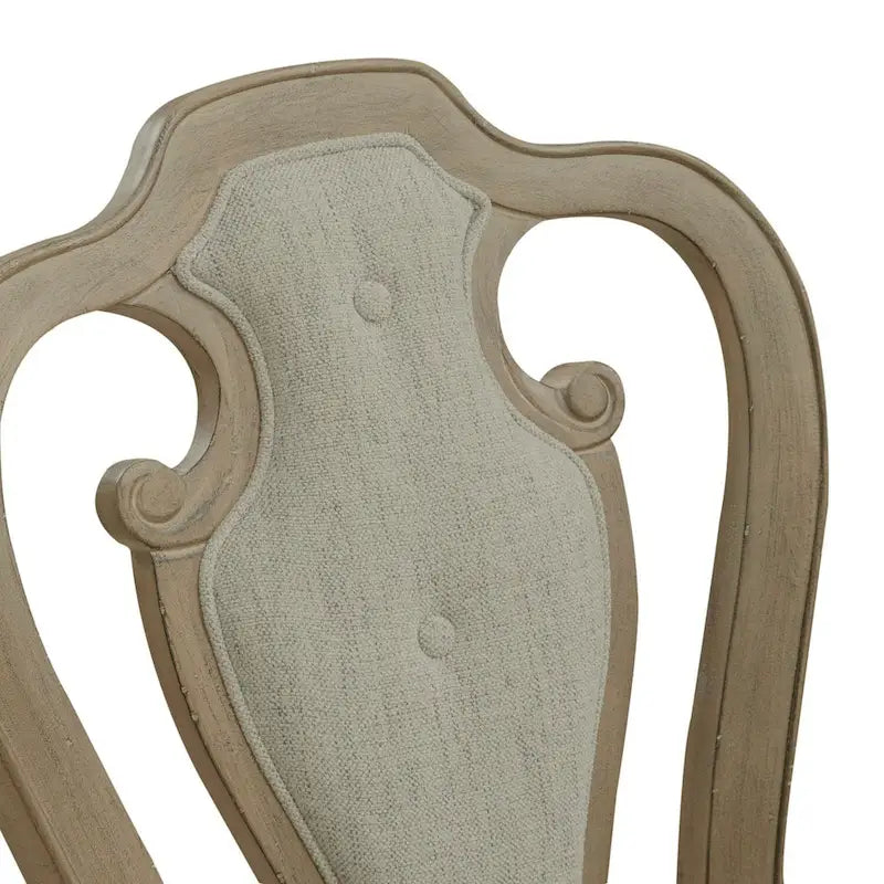 Magnolia Manor Weathered Bisque Splat Back Upholstered Arm Chair (Set of 2)