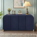 60 Curved Corner Cabinet Sideboard with Adjustable Shelves