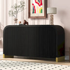 60 Curved Corner Cabinet Sideboard with Adjustable Shelves