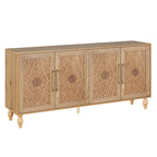 Carved Flower Door Large Storage Cabinet Sideboard Buffet