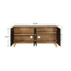 Carved Flower Door Large Storage Cabinet Sideboard Buffet
