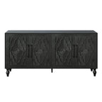 Carved Flower Door Large Storage Cabinet Sideboard Buffet