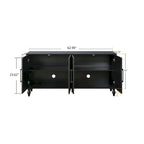 Carved Flower Door Large Storage Cabinet Sideboard Buffet