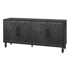Carved Flower Door Large Storage Cabinet Sideboard Buffet