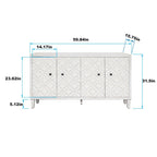 Wooden Cabinet Sideboard Buffet 4 Door Accent Cabinet