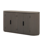 63 Vertical Striped Door Storage Cabinet with Adjustable Shelves