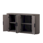 63 Vertical Striped Door Storage Cabinet with Adjustable Shelves