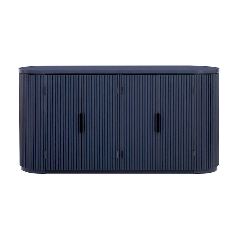 63 Vertical Striped Door Storage Cabinet with Adjustable Shelves