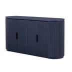 63 Vertical Striped Door Storage Cabinet with Adjustable Shelves