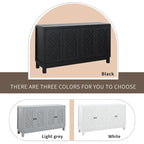 Large Storage Space Sideboard,4 Door Buffet Cabinet with Pull Ring Handles - N/A