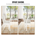 Grondin Modern Style 5-Piece Dining Room Table Set with Tempered Glass Tabletop and 4 Diamond Stitching PU Leather Dining Chairs