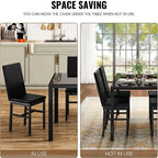 Grondin Modern Style 5-Piece Dining Room Table Set with Tempered Glass Tabletop and 4 Diamond Stitching PU Leather Dining Chairs