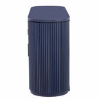 Vertical Striped Door Storage Cabinet with Metal Handles, Adjustable Shelves