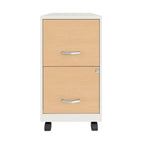 Space Solutions 18 Deep 2 Drawer Mobile File Cabinet with Wood Pattern Drawer Fronts