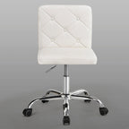 Javlergo Armless Office Desk Chair, PU Leather Mid-Back Adjustable Height 360 Rolling Swivel for Home Office Work