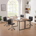 Javlergo Armless Office Desk Chair, PU Leather Mid-Back Adjustable Height 360 Rolling Swivel for Home Office Work