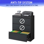 Lateral File Cabinet 3 Drawer,Filing Cabinet with Lock, Lockable File Cabinet for Home Office, Locking Metal File Cabinet