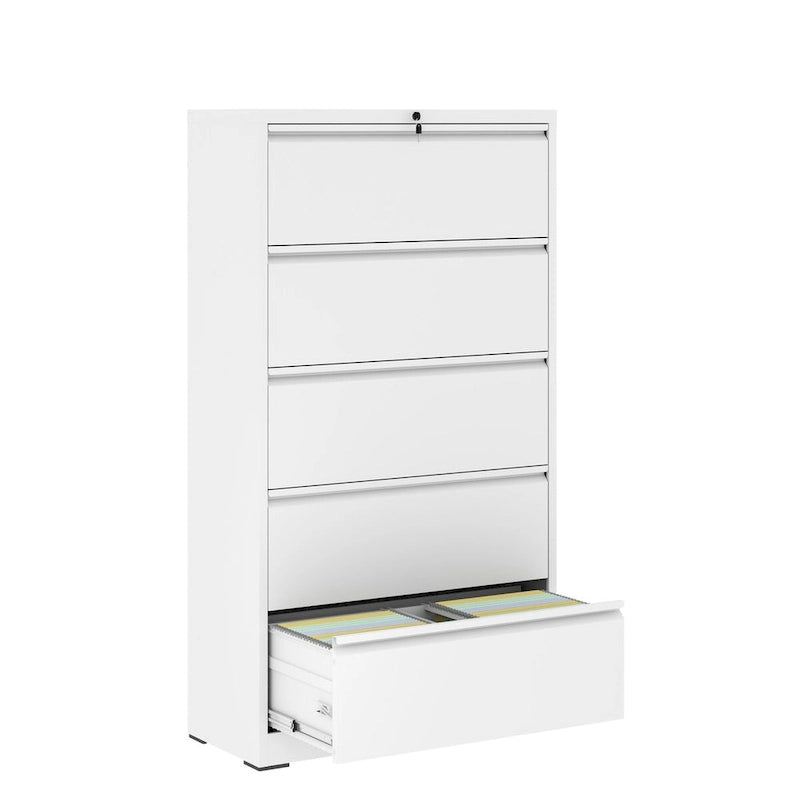 5 Drawer Metal Lateral File Cabinet,Filing Cabinet with Lock,Lockable File Cabinet for Home Office,Locking Metal File Cabinet