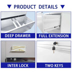 5 Drawer Metal Lateral File Cabinet,Filing Cabinet with Lock,Lockable File Cabinet for Home Office,Locking Metal File Cabinet