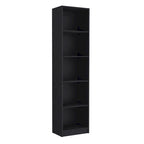 Home Xs Bookcase with 5-Tier Shelves and Slim Design -Black -Office
