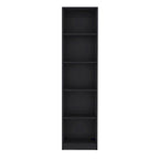 Home Xs Bookcase with 5-Tier Shelves and Slim Design -Black -Office