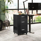 3 Drawer Rolling File Cabinet with Lock - 16D x 15.7W x 30.7H