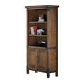 Addison Rustic Bookcase With Doors, Office Shelving, Storage Cabinet, Brown - 34W x 72H x 15D
