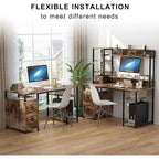 PAKASEPT 55 Computer Desk with Hutch and Storage Shelf
